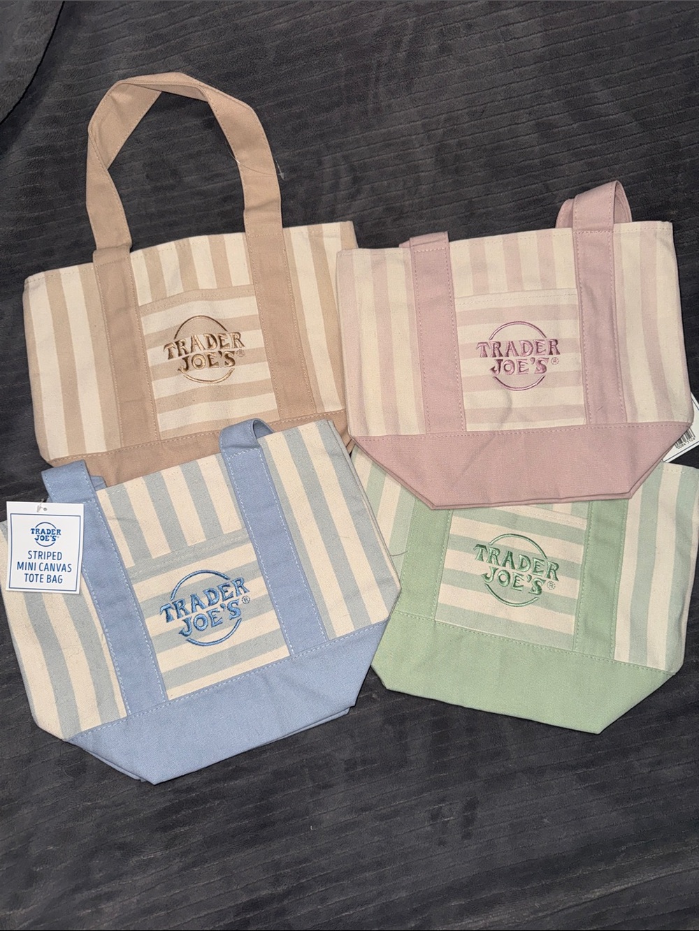 Trader Joe’s Pastel Stripe Mini Canvas Tote